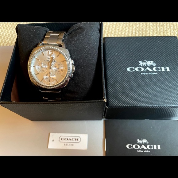 Coach Women’s Mini Boyfriend Silver Glitz, watch.